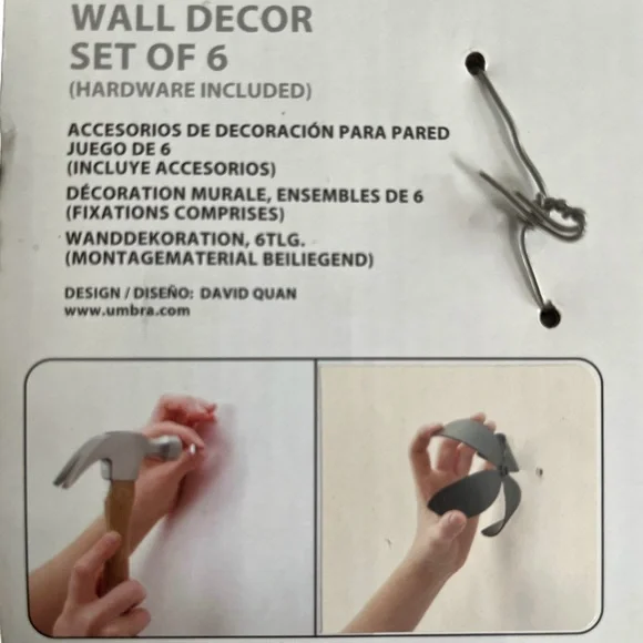 NIP Umbra Pink Butterflies Wall Decor Set of Six - Picture 5 of 8